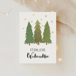 Weihnachtskarten|TildaandTheo Weihnachtskarte Tannenbäume A6 weihnachtliche Grußkarte - Winterwald Weihnachtskarte - Grußkarte Weihnachtszeit - Karte