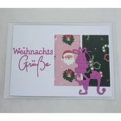 Sale Weihnachtskarten Set, modern, 3 DIN A6 quer Karten mit Einlegern & Umschlägen, rosa/grün Weihnachtskarten