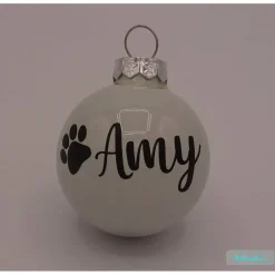 Baumschmuck Personalisierbar|leniluc Weihnachtskugel aus Glas mit Namen beschriftet