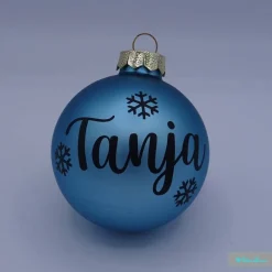 Baumschmuck Personalisierbar|leniluc Weihnachtskugel aus Glas mit Namen beschriftet