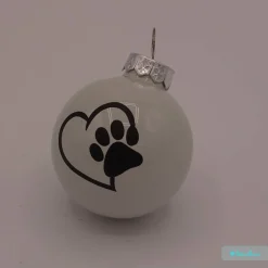 Hot Weihnachtskugel aus Glas mit Pfote Baumschmuck Personalisierbar