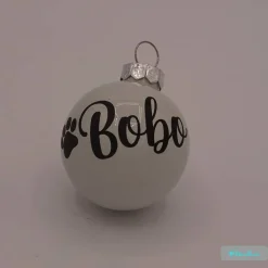 Weihnachtskugel aus Glas mit Namen beschriftet Baumschmuck Personalisierbar
