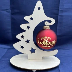 Hot Weihnachtskugel „Lieblingsmensch“ mit Holzständer – liebevolle Geschenkidee & Dekoration Baumschmuck Personalisierbar