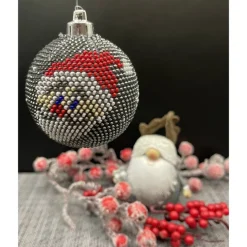 Sale Weihnachtskugeln / Weihnachtsbaumschmuck/ Christbaumschmuck gehäkelt mit Baumwollgarn und kleinen Glasperlen Baumschmuck