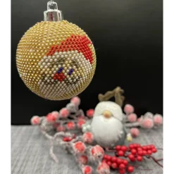 Sale Weihnachtskugeln gehäkelt mit Baumwollgarn und kleinen Glasperlen Baumschmuck