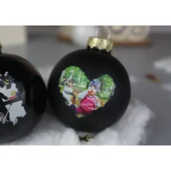Baumschmuck Personalisierbar|GeschenkeHimmel Weihnachtskugeln mit Foto, Logo, für Paten mit Ultraschallbild