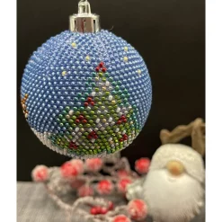 Outlet Weihnachtskugeln/Weihnachtsbaumschmuck /Christbaumschmuck gehäkelt mit Baumwollgarn und kleinen Glasperlen Baumschmuck