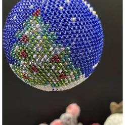 Baumschmuck|Handmade by Martina Reimann Weihnachtskugeln/Weihnachtsbaumschmuck /Christbaumschmuck gehäkelt mit Baumwollgarn und kleinen Glasperlen