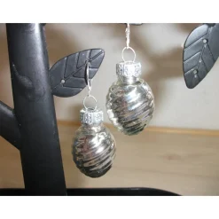 Weihnachtskugel-Ohrringe, Christbaumkugeln, Weihnachtskugeln, Ohrringe Ornament silber Weihnachtsaccessoires