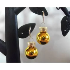 Best Weihnachtskugel-Ohrringe, Christbaumkugeln, Weihnachtskugeln, Ohrringe Gold Weihnachtsaccessoires