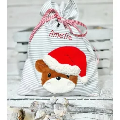 Säckchen & Beutel|naehdesigns Weihnachtssäckchen Bär Bärchen Nikolaussäckchen personalisiert mit Name