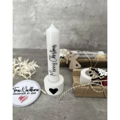 Discount Weihnachtsset, Wunscherfüller inkl. Kerzenhalter, Kerze nach Wahl in Holzverpackung, Kleinigkeit, Holzanhänger Geldgeschenke