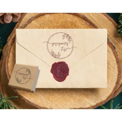 Best Weihnachts-STEMPEL "gesegnetes Fest" 4 - 10 cm | Holzklötzchen | für deine kreativen Karten, Geschenke, Briefe Weihnachtsstempel