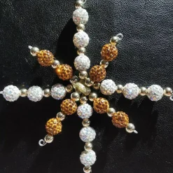 Hot Weihnachtssterne - Adventssterne - Sternanhänger als Schmuck, auch für den Weihnachtsbaum, Gross, Crystal AB-Gold Baumschmuck