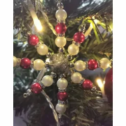 Baumschmuck|Bling Bling Horse Dreams Weihnachtssterne - Adventssterne - Sternanhänger als Schmuck, auch für den Weihnachtsbaum, Gross, Rott-Weiss/ Special