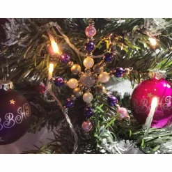 Baumschmuck|Bling Bling Horse Dreams Weihnachtssterne - Adventssterne - Sternanhänger als Schmuck, auch für den Weihnachtsbaum, Gross, Lila-Weiss-Rosa-Gold