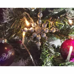 Baumschmuck|Bling Bling Horse Dreams Weihnachtssterne - Adventssterne - Sternanhänger als Schmuck, auch für den Weihnachtsbaum, Klein, Crushed Silber