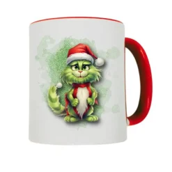 Weihnachtstassen mit frechen Grinch-Katzenmotiven, personalisierbar, Weihnachtsbecher Weihnachtsgeschenke