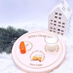 New Weihnachtsteller personalisiert | Rentierteller | Nikolausteller | Weihnachtsbrauch Kinder | Weihnachtsmann Tablett Weihnachtsdeko