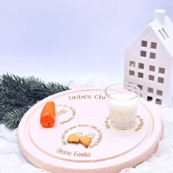 New Weihnachtsteller personalisiert | Rentierteller | Nikolausteller | Weihnachtsbrauch Kinder | Weihnachtsmann Tablett Weihnachtsdeko