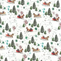 Weihnachtsstoffe|ChrisKaa Westfalenstoffe Trondheim Pferdekutsche Baumwolle Digitaldruck Kinderstoff 0,5m