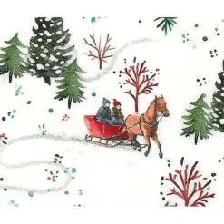 Weihnachtsstoffe|ChrisKaa Westfalenstoffe Trondheim Pferdekutsche Baumwolle Digitaldruck Kinderstoff 0,5m