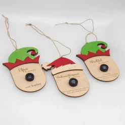 Wichtelzauber|SandavDesigns Wichtel / Elfen / Weihnachtsmann Überwachungskamera Attrappe aus Holz mit farbigen Akzenten