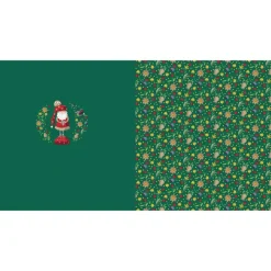 New WICHTEL * WEIHNACHTEN * WEIHNACHTSWICHTEL * ganzes Panel 75 x 155 cm * French Terry * grün Weihnachtsstoffe