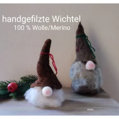 New Wichtel 2er-Set, handgefilzt Weihnachtsdeko