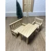 Best Wichtel Sitzecke Bank Stuhl und Tisch Miniatur aus Holz für Tomte Nisse Wichtelzauber