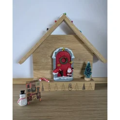 Online Wichtelhaus mit Wichteltür aus Holz – Handgemachter Aufsteller für Weihnachten Wichtelzauber