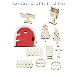 Wichtelzauber|AmOlenDiek Wichtelset 11-teilig mit roter Wichteltür