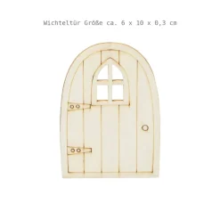 Wichtelzauber|AmOlenDiek Wichteltür Holztür 6 x 10 x 0,3 cm mit Fenster