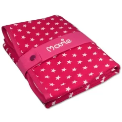 Best Wickelunterlage Pink Blau Sterne für Unterwegs Reise mit Name - Personalisierte Wickelunterlage waschbar saugstark Accessoires
