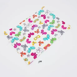 Wiederverwendbarer Geschenkbeutel aus Baumwolle mit Schmetterlingen, 30 x 21 cm – Frühling für Deine Geschenke Geschenkverpackungen
