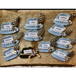 Hot Wiesn-Anstecker Filz-Brosche Trachten-Brosche Namensträger Hut, Oktoberfest-give-away, Veranstaltung, Hochzeit, Wunschbeschriftung, Personalisierung Accessoires