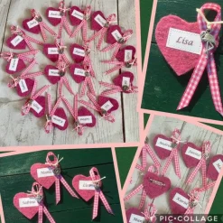 Best Wiesn-Anstecker, Filzbrosche, Dirndlbrosche, Namensschild, Namensträger Filz-Herz, personalisiert,  Wunschbeschriftung,  Wäscheklammer, Gl Accessoires
