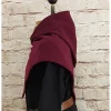 Clearance Wikinger Gugel für Frauen & Männer, Skjoldehamn Gugel , Wolle bordeaux, Mittelalter Kapuze, SCA, Halloween, LARP, Toraxa Accessoires