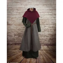 Clearance Wikinger Gugel für Frauen & Männer, Skjoldehamn Gugel , Wolle bordeaux, Mittelalter Kapuze, SCA, Halloween, LARP, Toraxa Accessoires