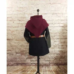 Clearance Wikinger Gugel für Frauen & Männer, Skjoldehamn Gugel , Wolle bordeaux, Mittelalter Kapuze, SCA, Halloween, LARP, Toraxa Accessoires