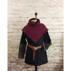 Clearance Wikinger Gugel für Frauen & Männer, Skjoldehamn Gugel , Wolle bordeaux, Mittelalter Kapuze, SCA, Halloween, LARP, Toraxa Accessoires