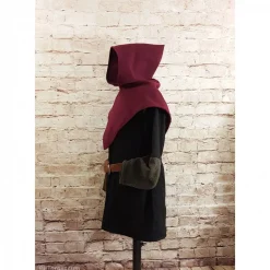 Clearance Wikinger Gugel für Frauen & Männer, Skjoldehamn Gugel , Wolle bordeaux, Mittelalter Kapuze, SCA, Halloween, LARP, Toraxa Accessoires