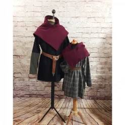 Clearance Wikinger Gugel für Frauen & Männer, Skjoldehamn Gugel , Wolle bordeaux, Mittelalter Kapuze, SCA, Halloween, LARP, Toraxa Accessoires