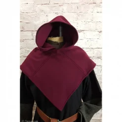 Clearance Wikinger Gugel für Frauen & Männer, Skjoldehamn Gugel , Wolle bordeaux, Mittelalter Kapuze, SCA, Halloween, LARP, Toraxa Accessoires