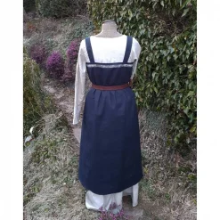 Wikinger Kleid, blaues Leinen Schürzenkleid, Mittelalter Gewandung, Cosplay Kostüm, LARP Kostüme Für Erwachsene