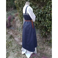 Wikinger Kleid, blaues Leinen Schürzenkleid, Mittelalter Gewandung, Cosplay Kostüm, LARP Kostüme Für Erwachsene