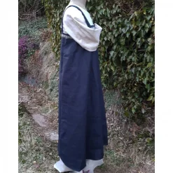 Wikinger Kleid, blaues Leinen Schürzenkleid, Mittelalter Gewandung, Cosplay Kostüm, LARP Kostüme Für Erwachsene