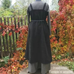 Kostüme Für Erwachsene|Toraxacum Wikinger Schürzenkleid 100% Wolle, Überkleid dunkelbraun, Mittelalter Kleid,