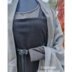 Kostüme Für Erwachsene|Toraxacum Wikinger Schürzenkleid 100% Wolle, Überkleid dunkelbraun, Mittelalter Kleid,