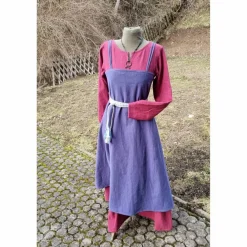 Sale Wikinger Schürzenkleid Leinen, Überkleid used look, LARP, SCA, Kostüme Für Erwachsene